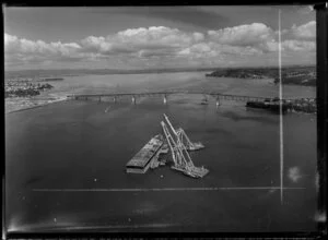 Auckland Harbour Bridge extensions under construction