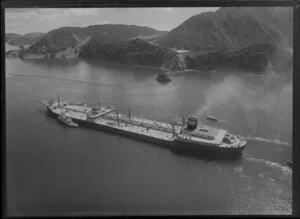 Mobil Astral (oil tanker) in Whangarei Harbour