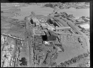 Favona Road [James Fletcher Drive], Otahuhu, Auckland, featuring factories of Pacific Steel Group
