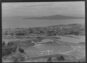 North Shore Teacher's Training College, Auckland, including Rangitoto Island in the background