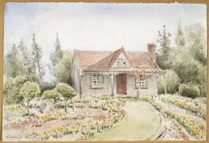 Barton, Cranleigh Harper, 1890-1975 :Mr Moyles Cottage, Rangiora, Spring, 1950.
