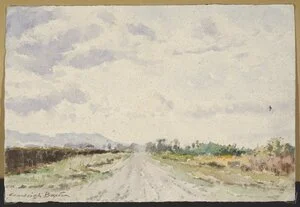 Barton, Cranleigh Harper, 1890-1975 :Nor West Sky, a side road, Canterbury Plains. [ca 1950]