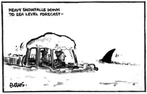 Evans, Malcolm Paul, 1945- :Heavy snowfalls down to sea level forecast-. 14 August 2011