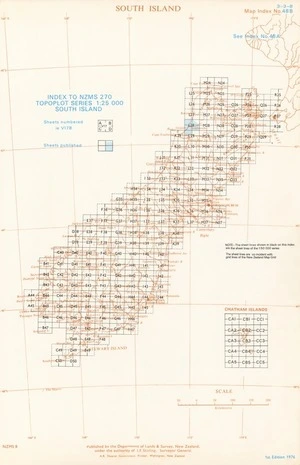 Index to NZMS 270 topoplot series 1:25 000 South Island.