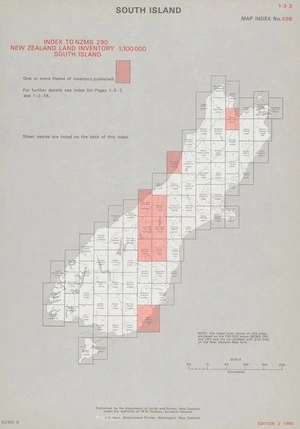 Index to NZMS 290 New Zealand land inventory 1:100 000. South Island.
