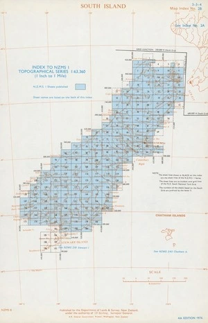 Index to NZMS 1 topographical series 1:63,360 (1 inch to 1 mile). South Island.