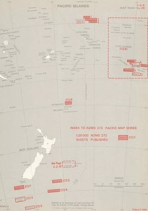 Index to NZMS 272 Pacific map series.