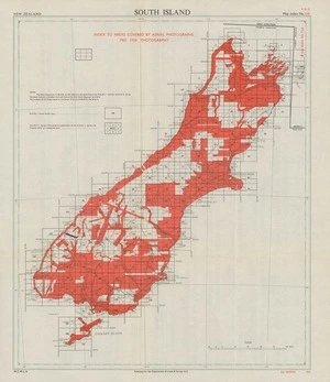 Index to areas covered by aerial photography pre 1956 photography. South Island.