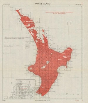 Index to areas covered by aerial photography pre 1956 photography. North Island