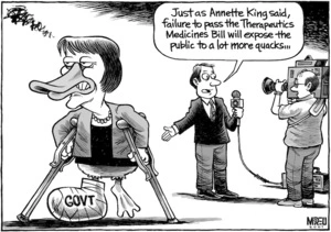 "Just as Annette King said, Failure to pass the Therapeutics Medicines Bill will expose the public to a lot more quacks..." 18 July, 2007