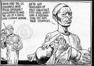 Scott, Thomas, 1947-:Bush and the US congress have passed emergency legislation to save the life of a brain dead Florida woman... Dominion Post, 23 March 2005.