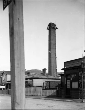Chimney at P Hutson's brickworks, Newtown, Wellington