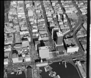 Downtown Auckland and wharves