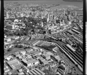 Auckland City, with rail yards
