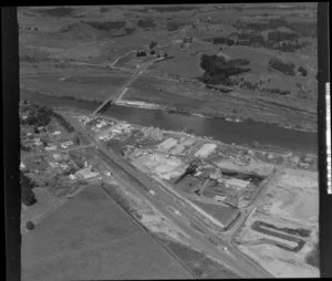 Mercer, Franklin District, featuring the sand quarry, and Waikato River