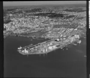 Oil tanks on Auckland wharf