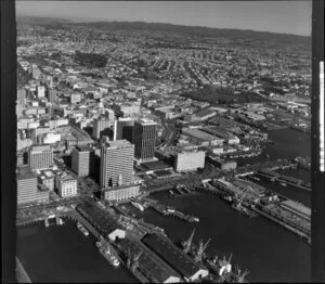 Downtown Auckland and wharves