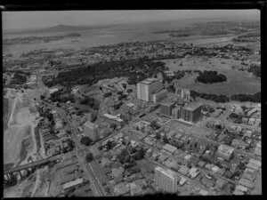 Auckland City Hospital including Auckland War Memorial Museum in the background