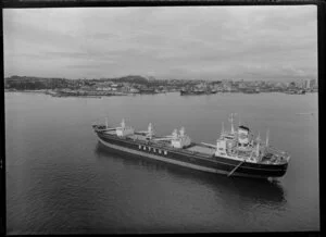 Container ship, Bluebird, in Auckland Harbour