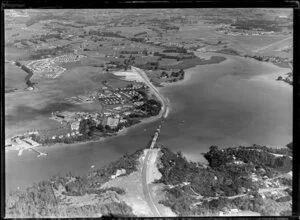 Hobsonville, showing bridge construction and air base