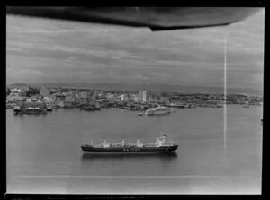 Container ship, Bluebird, in Auckland Harbour