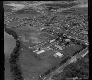 Huntly with Huntly College in foreground, Waikato District