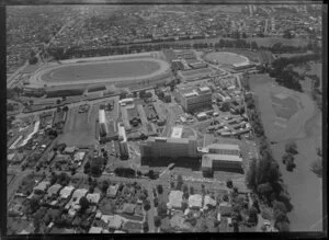 Greenlane Hospital, Auckland with Alexandra Park in the background