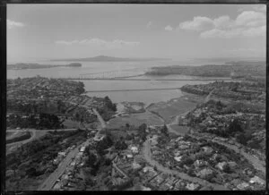 Remuera, Auckland with Hobson Bay and Rangitoto Island in the background