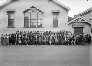 Group outside St Paul's School, Wellington