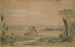Swainson, George Frederic, 1829-1870 :Burling's, with first view of Wairarapa Valley. Dec. 25 1850.
