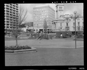 Aotea Square, Auckland, with sculpture