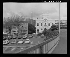 Mayoral Drive and Grey's Avenue, Auckland, showing the Commerce Hall