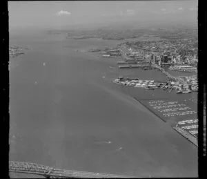 Waitemata Harbour including Auckland wharves and Westhaven Marina