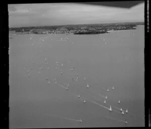 A yacht race on the Waitemata Harbour, Auckland Regatta event