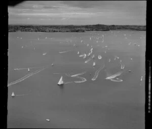 A yacht race on the Waitemata Harbour, Auckland Regatta event