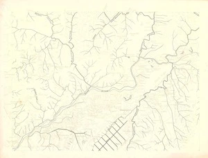 Map of Upper Hutt - Waterways [Colour Separations - Orange]