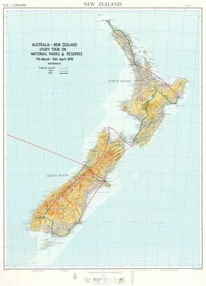 Map relating to the Australia - New Zealand Study Tour on National Parks & Reserves