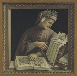 Signorelli, Luca, 1441-1523 :Dante from a fresco by Luca Signorelli in the duomo at Orvieto. Copied by E Kaiser. Chromolithographed by Wilhelm Greve, Berlin. [London] Arundel Society 1887