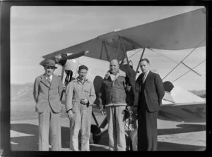 Bristol Freighter tour, Marlborough Aero Club, from left are J E Barker, S N Farmar, D B Hamilton, D N Furness
