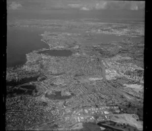 Forrest Hill, north of Takapuna, from high altitude