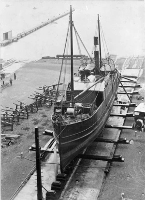 Vessel on the patent slip at Evans Bay, Wellington