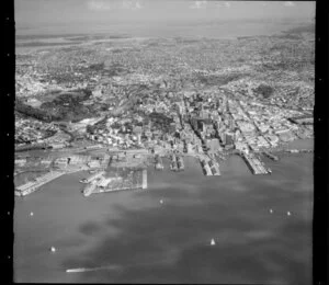 High altitude view of Waitemata Harbour, Auckland