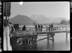 People disembarking from ferry at Lake Wakatipu, Queenstown