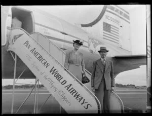 Mr and Mrs Manson, passengers on the Clipper Malay, Pan American World Airways