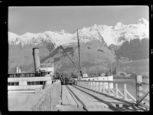 Loading supplies on to truck from the ferry SS Earnslaw, Lake Wakatipu, Queenstown