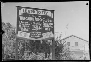 Wanganui Aero Club notice board