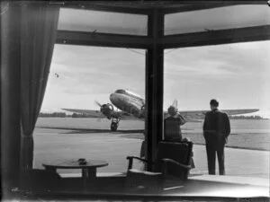 New Zealand National Airways Corporation aircraft, Harewood Airport, Christchurch