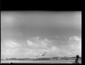Rocket take-off of Supermarine Seafire from HMS Theseus at Whenuapai airbase