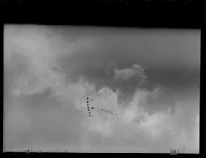 Aircraft from HMS Theseus in formation over Whenuapai airbase