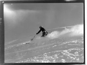 Skier in action on Coronet Peak